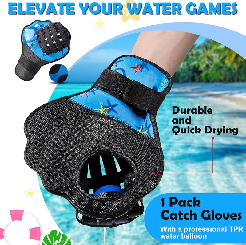 Strdfeve 1PCS Water Ball and Glove Set,Water Bouncing Ball Catch Mitt,Pool Baseball Catching Mitt for Beach Games,Play Catch Skip Ball&Glove - Image 2